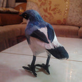 Maxbell Realistic Faux Fur Butcherbird Animal Model Figures DIY Home Decor Black