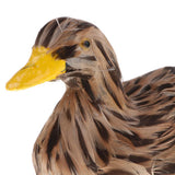 Maxbell Realistic Faux Fur Squatting Duck Animal Model Figures DIY Home Decoration