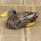 Maxbell Realistic Faux Fur Squatting Duck Animal Model Figures DIY Home Decoration