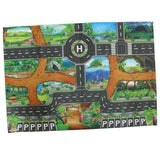 Maxbell 83*57cm Dinosaur Word Traffic Road Play Mat w/ Track for Car Truck Train Toy
