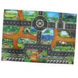 Maxbell 83*57cm Dinosaur Word Traffic Road Play Mat w/ Track for Car Truck Train Toy