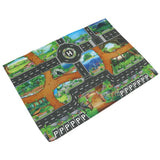 Maxbell 83*57cm Dinosaur Word Traffic Road Play Mat w/ Track for Car Truck Train Toy