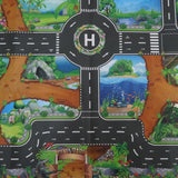 Maxbell 83*57cm Dinosaur Word Traffic Road Play Mat w/ Track for Car Truck Train Toy