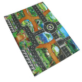 Maxbell 83*57cm Dinosaur Word Traffic Road Play Mat w/ Track for Car Truck Train Toy