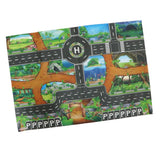 Maxbell 83*57cm Dinosaur Word Traffic Road Play Mat w/ Track for Car Truck Train Toy