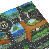 Maxbell 83*57cm Dinosaur Word Traffic Road Play Mat w/ Track for Car Truck Train Toy