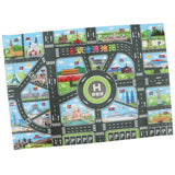Maxbell 83*58cm World Map Traffic Road Play Mat w/ Track for Car Truck Train Kid Toy