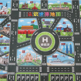 Maxbell 83*58cm World Map Traffic Road Play Mat w/ Track for Car Truck Train Kid Toy