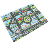 Maxbell 83*58cm World Map Traffic Road Play Mat w/ Track for Car Truck Train Kid Toy