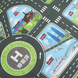 Maxbell 83*58cm World Map Traffic Road Play Mat w/ Track for Car Truck Train Kid Toy