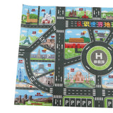 Maxbell 83*58cm World Map Traffic Road Play Mat w/ Track for Car Truck Train Kid Toy