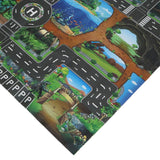 Maxbell 130*100cm Dinosaur World Traffic Road Play Mat w/ Tracks Car Truck Train Toy