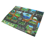 Maxbell 130*100cm Dinosaur World Traffic Road Play Mat w/ Tracks Car Truck Train Toy