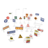 Maxbell 28 Sets of English Road Signs Traffic Signs Playset Pretend Play Toys