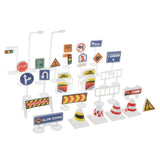 Maxbell 28 Sets of English Road Signs Traffic Signs Playset Pretend Play Toys