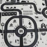 Maxbell 130*100cm Nordic Style Country Traffic Road Play Mat for Car Truck Train Toy