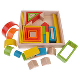 Maxbell 32-piece Kids Wooden Rainbow Stacking Blocks Educational Montessori Toys