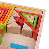 Maxbell 32-piece Kids Wooden Rainbow Stacking Blocks Educational Montessori Toys