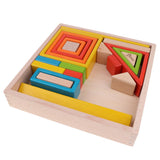 Maxbell 32-piece Kids Wooden Rainbow Stacking Blocks Educational Montessori Toys