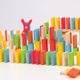 Maxbell 150 Pcs Wooden Dominoes Set for Kids Building Blocks Racing