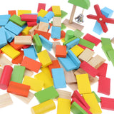 Maxbell 150 Pcs Wooden Dominoes Set for Kids Building Blocks Racing