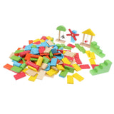 Maxbell 150 Pcs Wooden Dominoes Set for Kids Building Blocks Racing