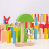 Maxbell 150 Pcs Wooden Dominoes Set for Kids Building Blocks Racing