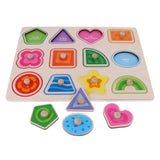 Maxbell Wooden Jigsaw Pegged Puzzle Board Educational Puzzles Toy  Geometry