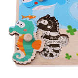 Maxbell Wooden Jigsaw Pegged Puzzle Board Educational Puzzles Toy  Ocean