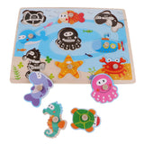 Maxbell Wooden Jigsaw Pegged Puzzle Board Educational Puzzles Toy  Ocean