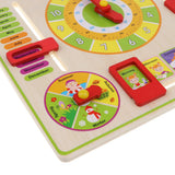 Maxbell Intelligent Early Learning Education Wooden Calendar Toy Clock Chart Kids