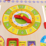 Maxbell Intelligent Early Learning Education Wooden Calendar Toy Clock Chart Kids