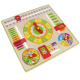 Maxbell Intelligent Early Learning Education Wooden Calendar Toy Clock Chart Kids