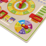 Maxbell Intelligent Early Learning Education Wooden Calendar Toy Clock Chart Kids