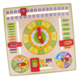 Maxbell Intelligent Early Learning Education Wooden Calendar Toy Clock Chart Kids