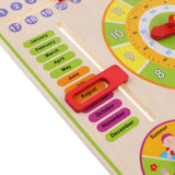 Maxbell Intelligent Early Learning Education Wooden Calendar Toy Clock Chart Kids