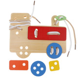 Maxbell Kids Wooden Montessori Toy Train Lacing Threading Game Educational Toy Gift
