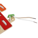 Maxbell Kids Wooden Montessori Toy Train Lacing Threading Game Educational Toy Gift