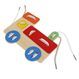 Maxbell Kids Wooden Montessori Toy Train Lacing Threading Game Educational Toy Gift