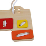 Maxbell Kids Wooden Montessori Toy Train Lacing Threading Game Educational Toy Gift