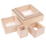Maxbell Children Montessori Toy Wooden Magnification Blocks Buliding Stacking Toy