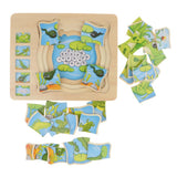 Maxbell Wooden Frog Animal Block Puzzle Board Montessori Educational Matching Toy
