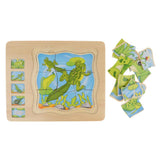 Maxbell Wooden Frog Animal Block Puzzle Board Montessori Educational Matching Toy