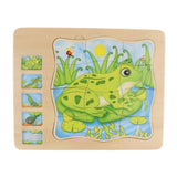 Maxbell Wooden Frog Animal Block Puzzle Board Montessori Educational Matching Toy