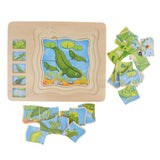 Maxbell Wooden Frog Animal Block Puzzle Board Montessori Educational Matching Toy