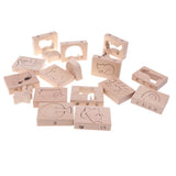 Maxbell Solid Wood Animal Blocks Balance Game Set Kids Educational Toy - Forest Park