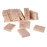 Maxbell Solid Wood Animal Blocks Balance Game Set Kids Educational Toy - Forest Park