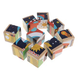 Maxbell Wooden Cube Puzzle Montessori Educational Matching Toy Traffic