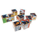 Maxbell Wooden Cube Puzzle Montessori Educational Matching Toy Traffic