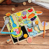 Maxbell Wooden Simulation Cookware Food Pretend Role Play Toy for Kids Gift Kitchen